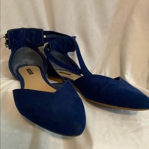 Blue Velvet Flats